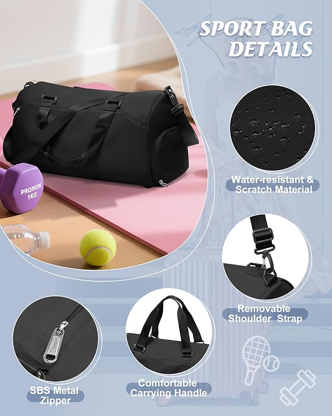 Gym Bag Womens,Travel Duffel Carry on Bag Sport Tote Bag Weekend Overnight Bag