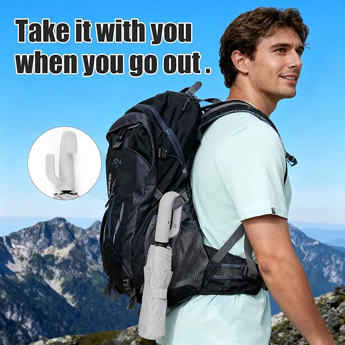 Compact Automatic Folding Travel Umbrella-Windproof Rainproof, PF50+ Sun Protection for Hiking,Outdoor,Chool,Golf Course & Daily Use,Sturdy Multi-Ribbed Frame