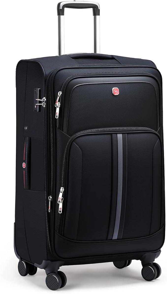 1399U Softside Expandable Luggage with 4 Spinner Wheels (Black, 29-Inch)