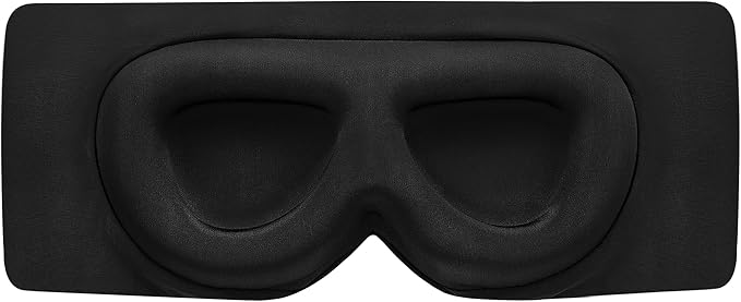 Sleep Mask ALASKA BEAR Wraparound Cool for Side and Back Sleeper, Adjustable Headband Eye Mask and Ear Cover Blindfold for Full Blackout, Upgraded w/o Buckles for Sensitive