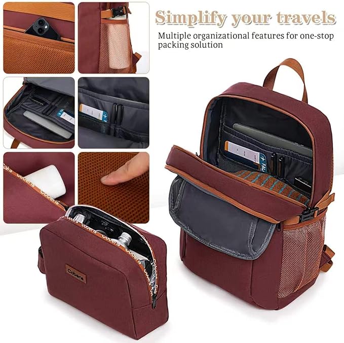 Carry on Luggage 22x14x9 Airline Approved, Suitcases with Wheels Hardshell, Lightweight Hardside Luggage Set with TSA Lock, 20Inch Burgundy Carry on Suitcase