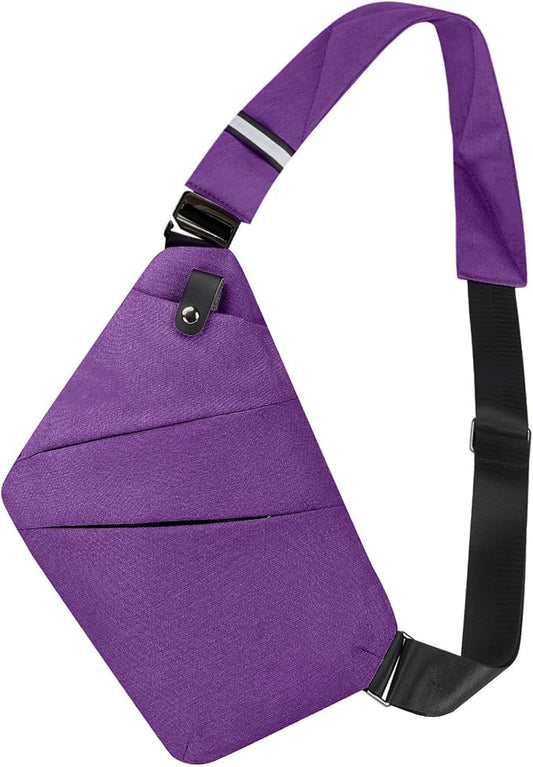 Sling Bag Shoulder Bag Anti-Theft Crossbody Bag for Women Men Sling Backpack Travel Essentials for Travel Casual(Purple)