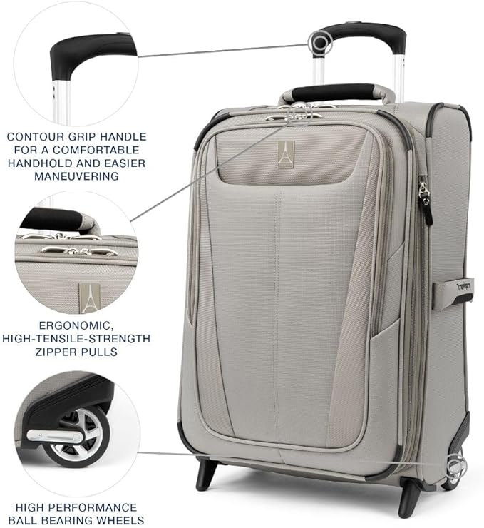 Travelpro Maxlite 5 Softside Expandable Upright 2 Wheel Carry-on Luggage, Lightweight, 21-Inch - Champagne