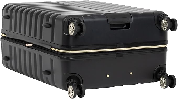 Kenneth Cole REACTION Madison Square Lightweight Hardside Chevron Expandable Spinner Luggage, Black, 2-Piece Set (20" & 28")