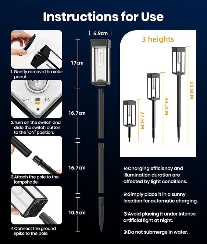 ALFIOT Solar Pathway Lights Outdoor, 8 Pack Bright Solar Lights Outdoor, Auto On/Off, IP65 Waterproof Solar Garden Lights Solar Powered Landscape Lighting for Yard Patio Walkway Driveway Pathway