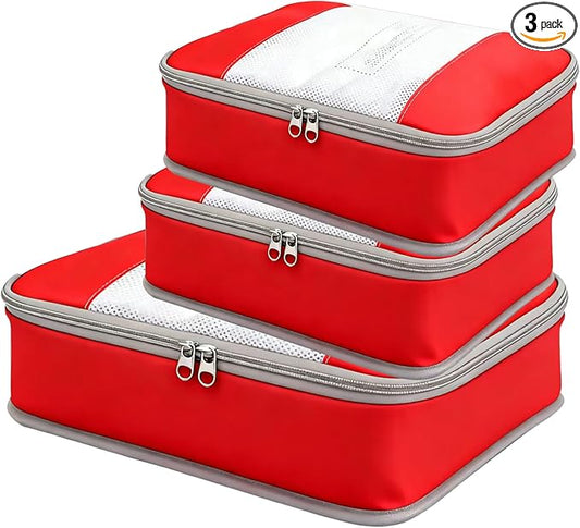 Packing Cubes for 24" Suitcase Travel Luggage Organizers - Travel Organizer Bags Luggage Clothes Accessories Storage Carry on Suitcase Packing Pouches Bag For Men Women Kids 1/2X1PACK+1/4X2PACK