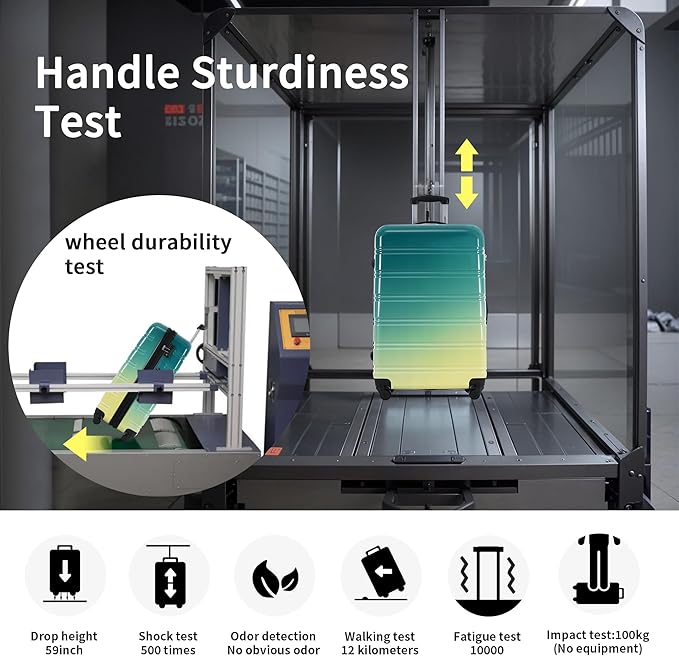 Merax Suitcase Set, Hardshell Luggage Sets 3 Piece with Spinner Wheels, Expandable Gradient Color Suitcase with TSA Lock Lightweight 20" 24" 28",Green and Yellow
