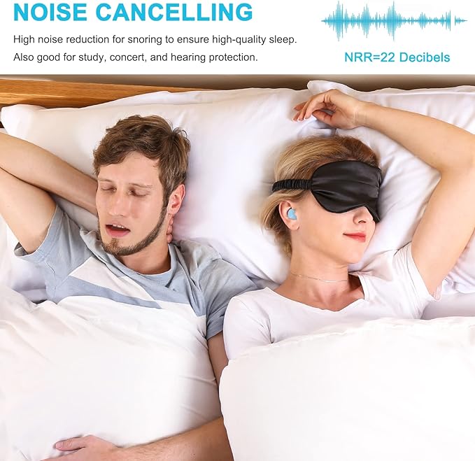 Reusable Silicone Ear Plugs, Waterproof Noise Cancelling EarPlugs for Sleeping, Mowing, Swimming, Airplanes, Concerts