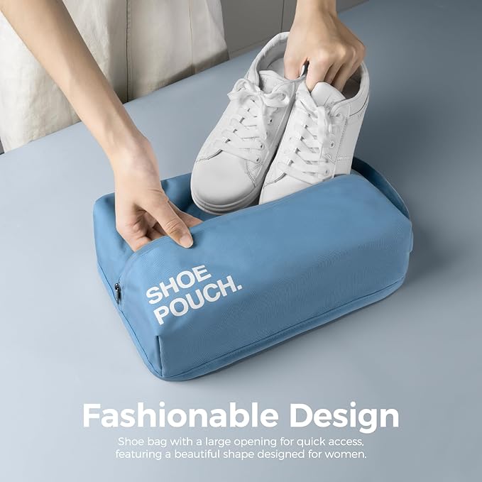 pack all Stylish Shoe Bag for Travel, Water-Resistant Shoe Pouch for Gym, Smell-Proof Soccer Cleats Bag for Sport (Dark Blue)