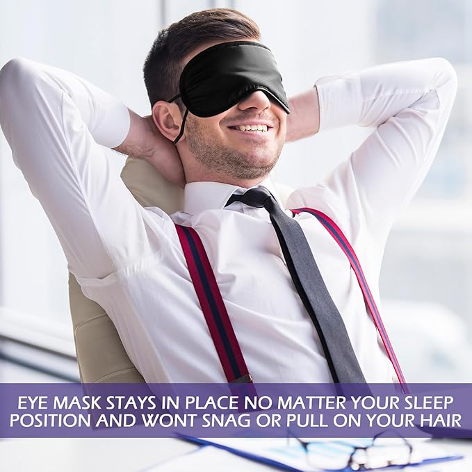 Tarpop 200 Pcs Eye Mask Sleeping Blindfold Eye Cover with Adjustable Strap for Games Party Team Building Travel Individually Wrapped Sleep Mask for Women Men (Black,Blue,Purple,Pink)