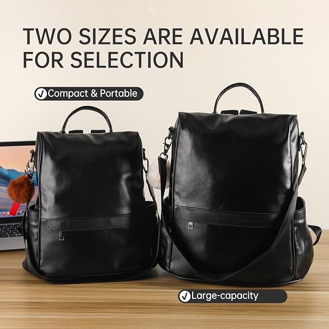 CHERUTY Women Backpack Purse PU Leather Anti-theft Casual Shoulder Bag Fashion Ladies Satchel Bags