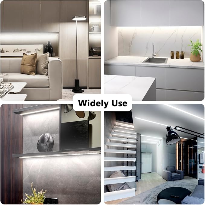 dalattin White LED Strip Lights 50ft Dimmable Bright 24V Led Light Strip 6500K Daylight White 900 LEDs Lights for Bedroom, Mirror, Kitchen, Strong Adhesive（2 Rolls of 25ft）