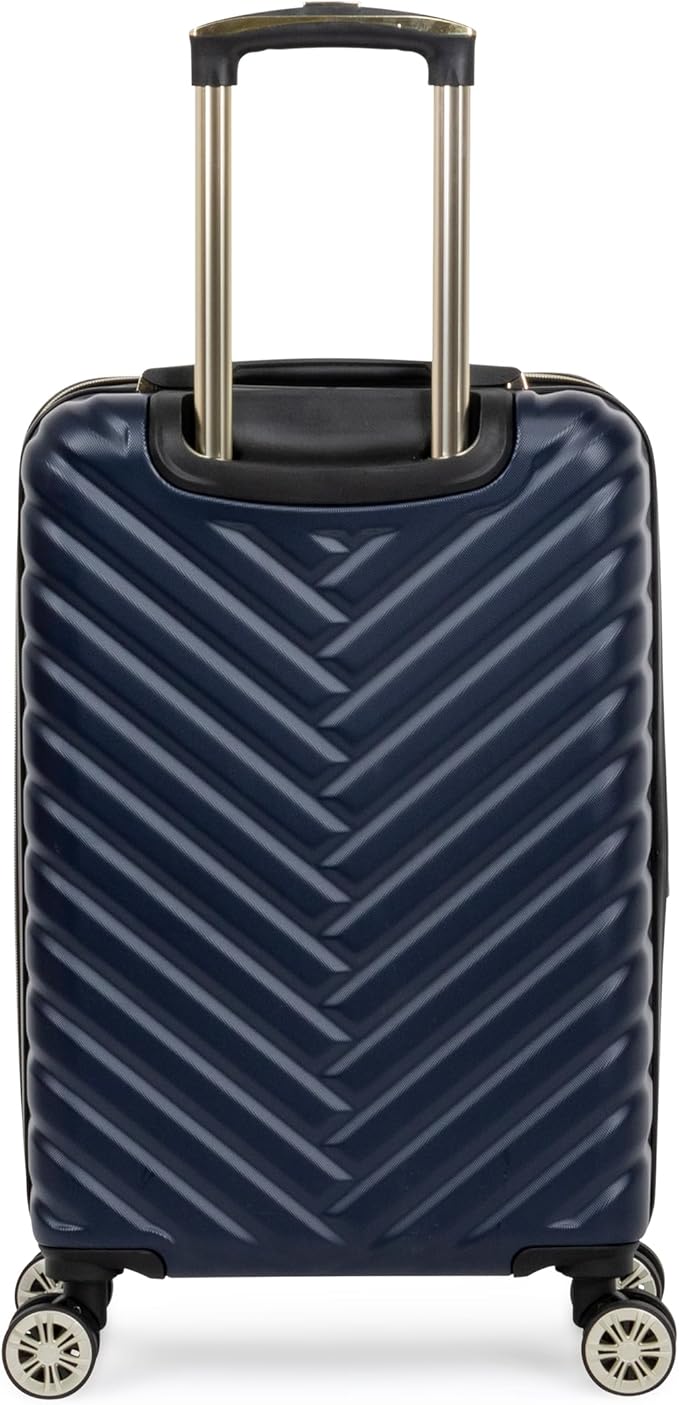 Kenneth Cole REACTION Madison Square Lightweight Hardside Chevron Expandable Spinner Luggage, Navy, 20-Inch Carry On