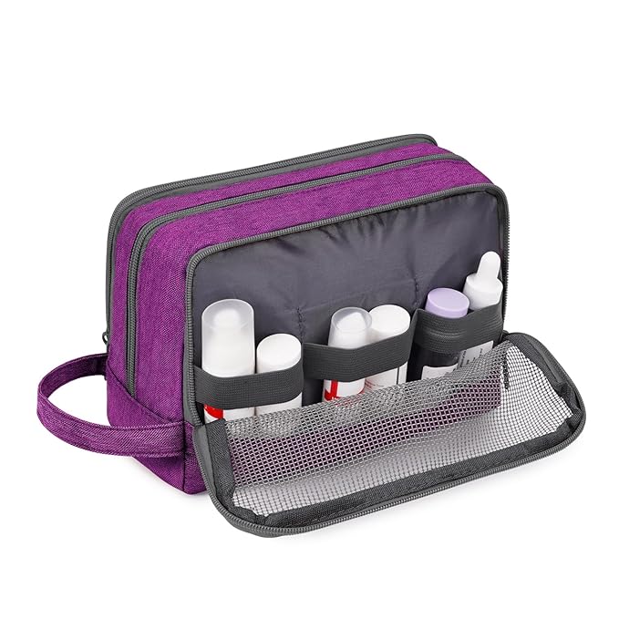 Toiletry Bag for Men Hanging Dopp Kit Water Resistant Shaving Bag Small Toiletry Bag for Traveling (Deep Purple)