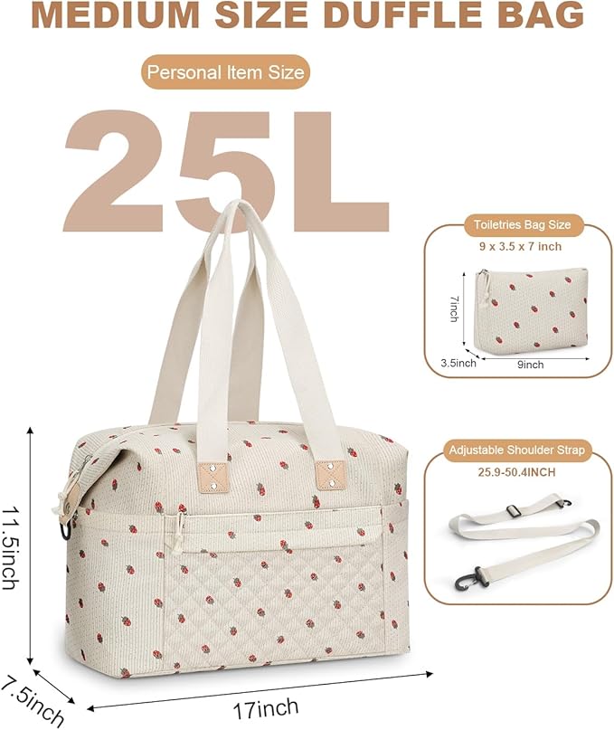 Travel Duffle Bag, Waterproof Weekender Overnight Hospital Bags for Women Men with Toiletry Bag Lightweight Carry on Personal Item Duffle Gym Bag for Travel, Airplanes, Sports