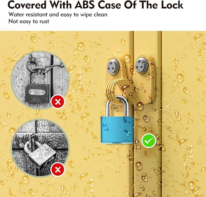 6Pcs Luggage Locks Small Suitcase Locks with Keys Plastic-Covered Mini Padlock for Suitcase Backpack Box Bag