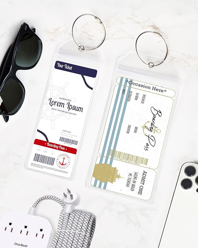 8 Pack Luggage Tags Travel Essentials & Cruise Essentials for NCL, Princess, Carnival, Royal Caribbean & Celebrity Cruise Ships by SEAVILIA