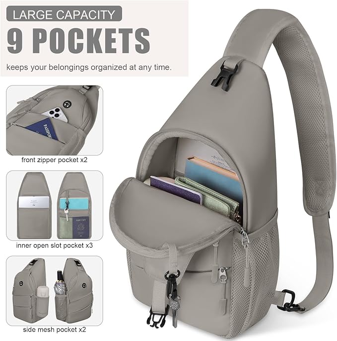 Crossbody Bags for Women Men Trendy Sling Bag Backpack Casual Chest Bag with Convertible Shoulder Strap