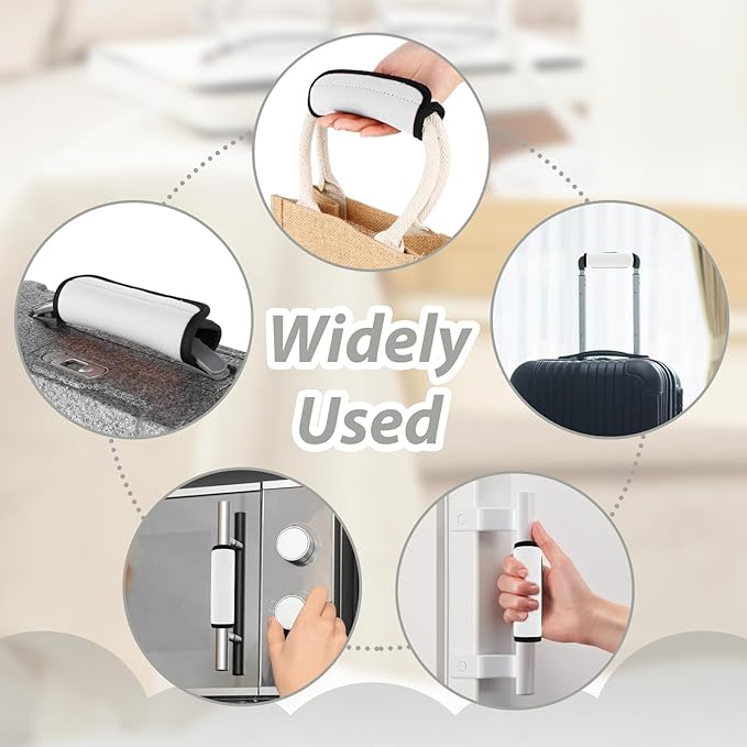 2 Pack Luggage Handle Wraps for Suitcase Bright Color Luggage Handle Covers Suitcase Tags identifiers Travel Accessories for Airplane/Flying (White)