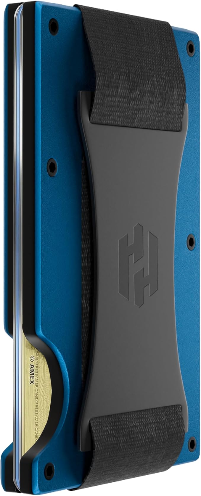Hayvenhurst Wallet For Men - Reinvented Design Men's Wallet - Slim, Minimalistic & Seamless, Blocks RFID Scanners with a Cash Strap (Navy)