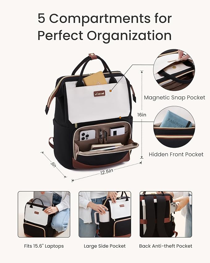 LOVEVOOK Laptop Backpack for Women with Giant Tumbler Holder Pocket, 15.6 inch Travel Work Bag Purse for Nurse Teacher, Waterproof Casual Daypack Bookbag for College Business