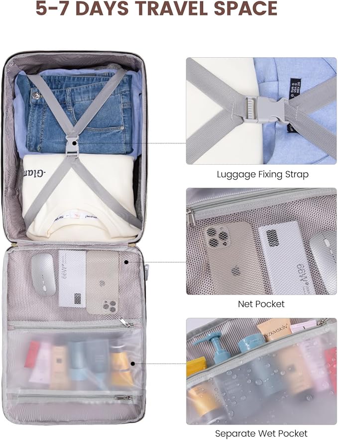 LOVEVOOK 50L Travel Backpack for Women & Men, Airline Approved Carry On Luggage with 3 Packing Cubes, TSA Overnight Bags, Waterproof Personal Item Bag, Weekender Essentials Backpacks fits 17" Laptop