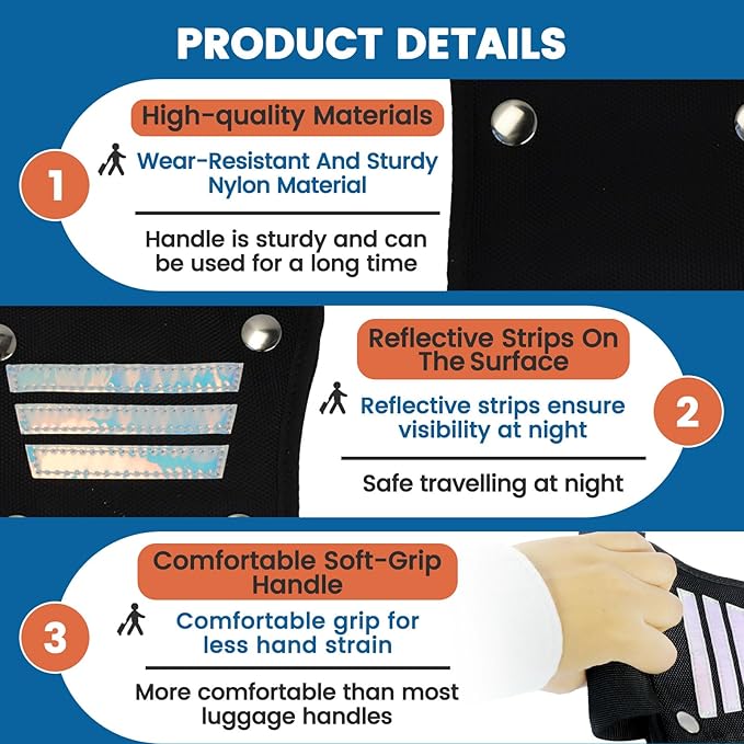 Convenient Luggage Handle Extender for Your Short & Wide Luggage Handle, Great Extension for Your Carry On