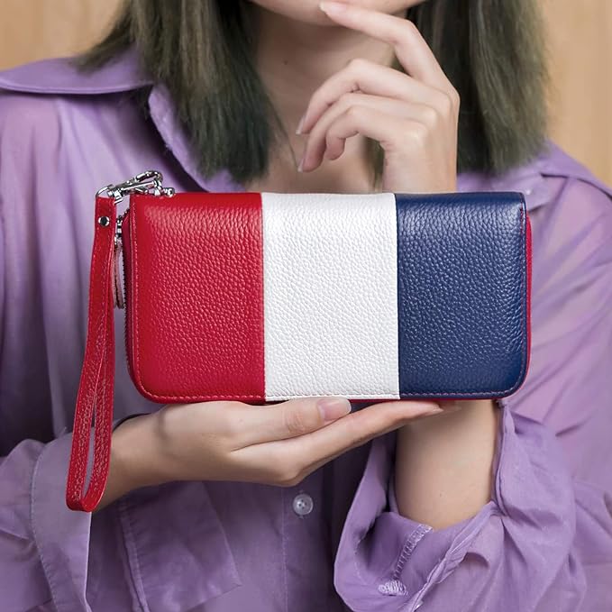 Moflycom Womens Wallet RFID Blocking Genuine Leather Multi Credit Card Large Capacity Zip Around Clutch Travel Purse Wristlet