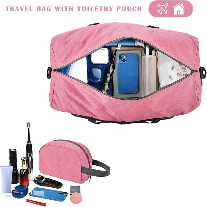 Felipe Varela Duffle Bag with Shoes Compartment and Adjustable Strap,Foldable Travel Duffel Bags for Men Women,Waterproof Duffel Bags