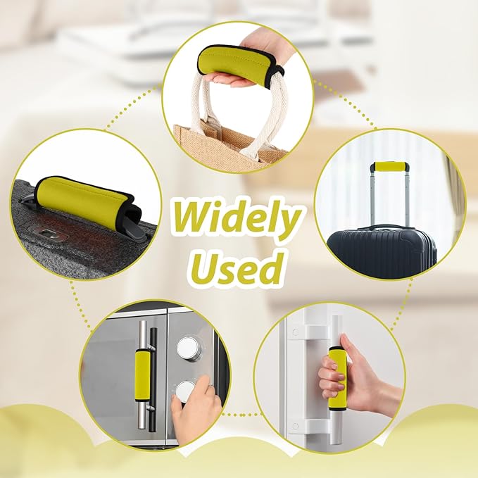 2 Pack Luggage Handle Wraps for Suitcase Bright Color Luggage Handle Covers Suitcase Tags identifiers Travel Accessories for Airplane/Flying (Yellow)