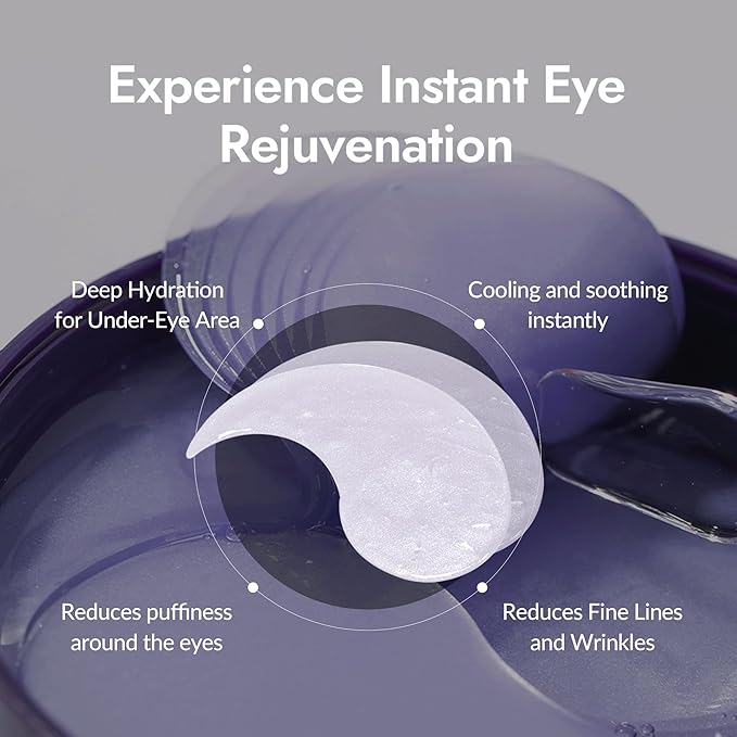 MIZON Marine Collagen Eye Gel Patch with Hydrolyzed Collagen, Caviar, and Chamomile for Firming, Nourishment, and Wrinkle Care- Korean Eye Mask– 60pcs –