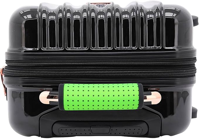 Luggage Handle Wrap for Suitcase-Printed Bright Neoprene Luggage Tags/Grips/Identifiers/Markers/Covers/Gripper for Suitcases Carry On Bags 5 Packs (Neon Green-5 Packs)