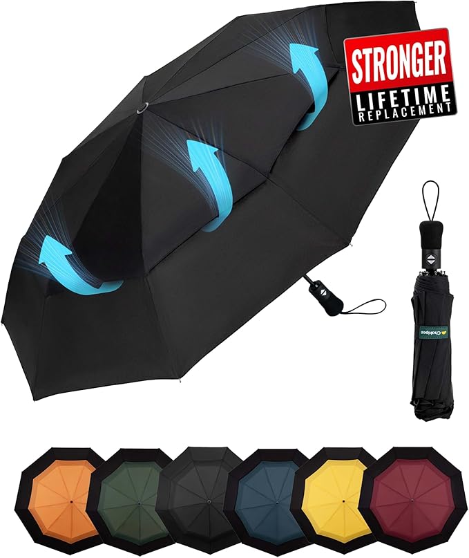 Travel Compact Umbrella Windproof - Portable Automatic for Rain, Folding Umbrella for Men and Women, Portable 210T Fabric