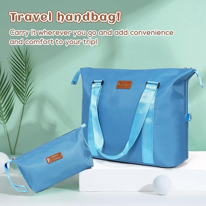 Luggage Set 3 Piece Luggage Set ABS hardshell Spinner Wheels Luggage Carry on Suitcase with Weekender bag & Toiletry bag（Skyblue）