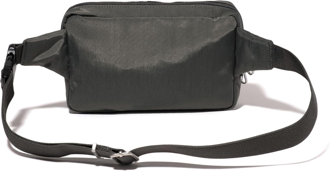 Baggallini Securtex Anti-theft Belt Bag 8.8"x5.5" Crossbody Fanny Pack for Women RFID Wallet Locking Zipper Travel Purse