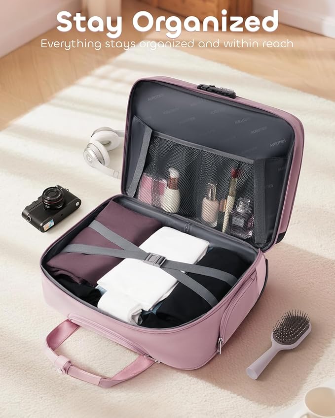Rolling Laptop Bag Women, Rolling Briefcase for Women with Dual Lock, 16 Inch Computer Bag with Wheels, Roller Underseat Carry On Luggage Personal Item Suitcase for Work Travel Business
