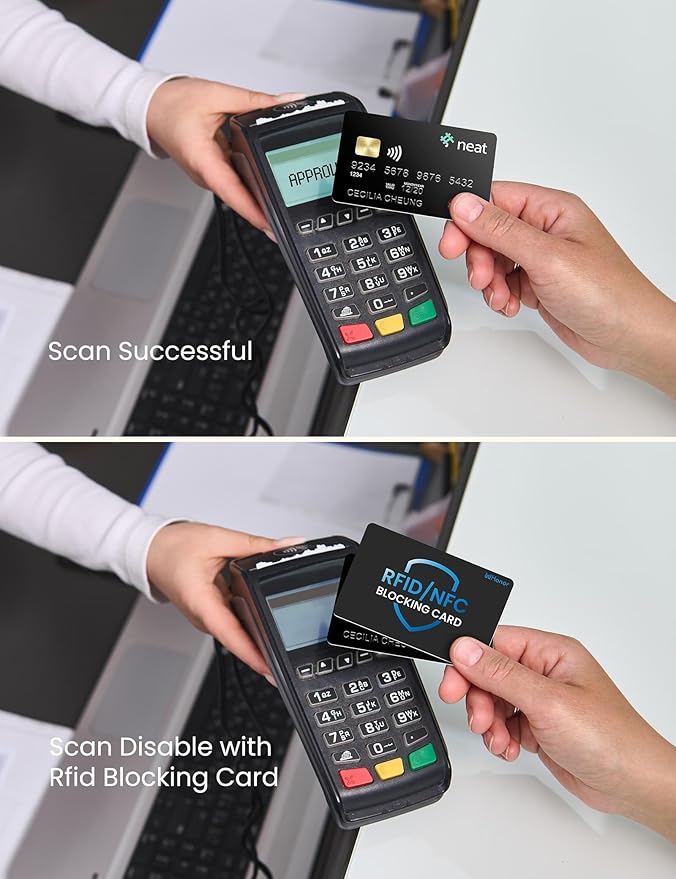 WHonor RFID Blocking Card 3 Pack, Bank Debit Credit Card Protector, Anti-Theft Contactless NFC Blocker, Entire Wallet Protection (3)