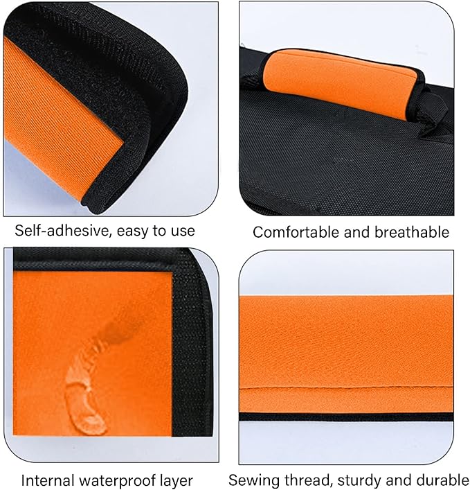 2 Pack Luggage Handle Wraps for Suitcase, Bright Color Comfort Soft Handle Covers (Orange)