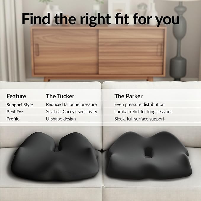 Everlasting Comfort Doctor Recommended Memory Foam Seat Cushion for Office Chairs & Car - Ergonomic Office Desk Accessories - Cushions for Tailbone Pain Relief, Sciatica (Dark Gray, X-Large)