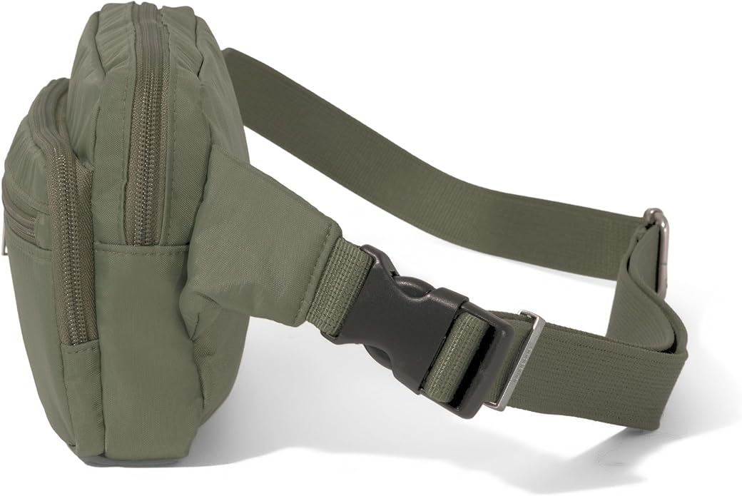Baggallini Securtex Anti-theft Belt Bag 8.8"x5.5" Crossbody Fanny Pack for Women RFID Wallet Locking Zipper Travel Purse