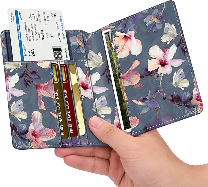 FINTIE Passport Holder, Slim Travel Wallet RFID Blocking Card Case Cover Passport Cover Protector Essentials with Credit Card Slots for Women/Men | Slim, RFID Blocking, Card Case Cover, Essentials, Credit Card Slots