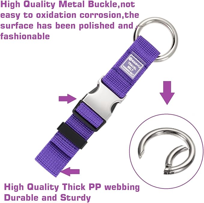 Add a Bag Luggage Strap Jacket Gripper, Heavy Duty Luggage Straps Carry-on Baggage Suitcase Straps Belts Travel Accessories,Carry Your Extra Bags-Purple-1PCS