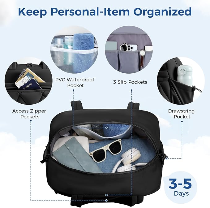 Travel Duffle Bag for Women - Gym Bag With Shoes Compartment & Wet Pocket, Carry On For Weekender, Overnight, Sport(Black)