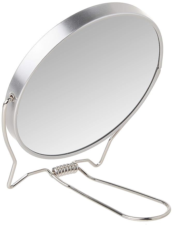 Goody Two-Sided Makeup Mirror with Stand - 1X and 3X Dual Sided Magnification - Lightweight & Portable Table Top Magnifying Vanity Mirror