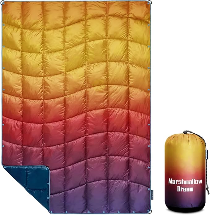 Camping Blanket, Puffy Blanket Lightweight Windproof Water Resistant for Outdoors,Hiking, Backpacking,Beach,Car,Picnic,Stadium
