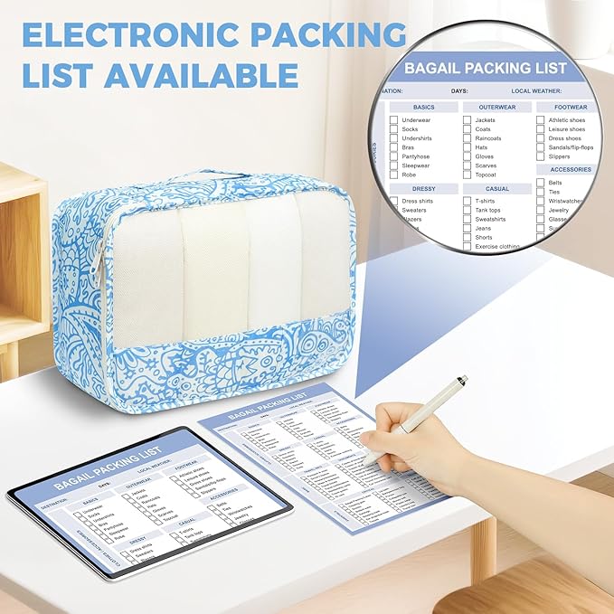 BAGAIL 9 Set Packing Cubes with Packing List Luggage Packing Organizers for Travel Accessories