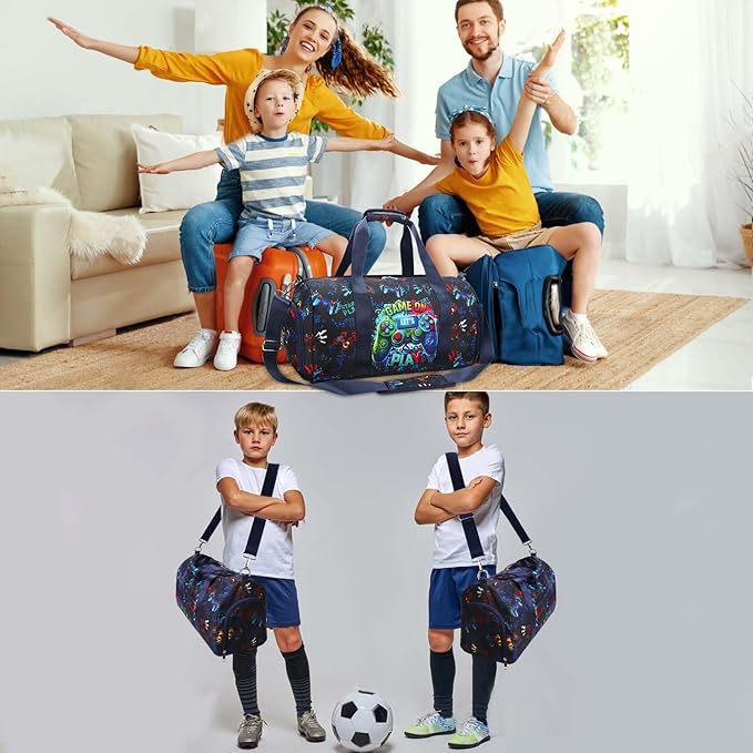 Gym Travel Duffle Bag for Girls - Gymnastics Sports Dance Bag with Shoe Compartment & Wet Pocket Panda Kids Travel Bag Teens Weekender Sleepover Carry On Bag