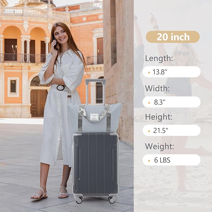 Merax Luggage Set 3 Piece, 20 Inch Carry on Spinner Suitcase with Corner Guards, Lightweight Durable, Airline Approved for Business or Weekend Travel