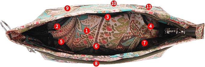 Vercord Handbag Purse Tote Pocketbook Organizer Insert Zipper Closure 11 Pockets 3 Sizes Many Colors