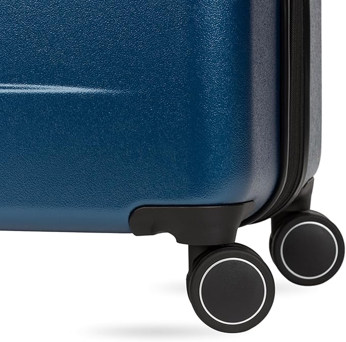 SwissGear 8020 Eclipse Hardside Expandable Luggage with Spinner Wheels, Navy, Checked-Large 27-Inch